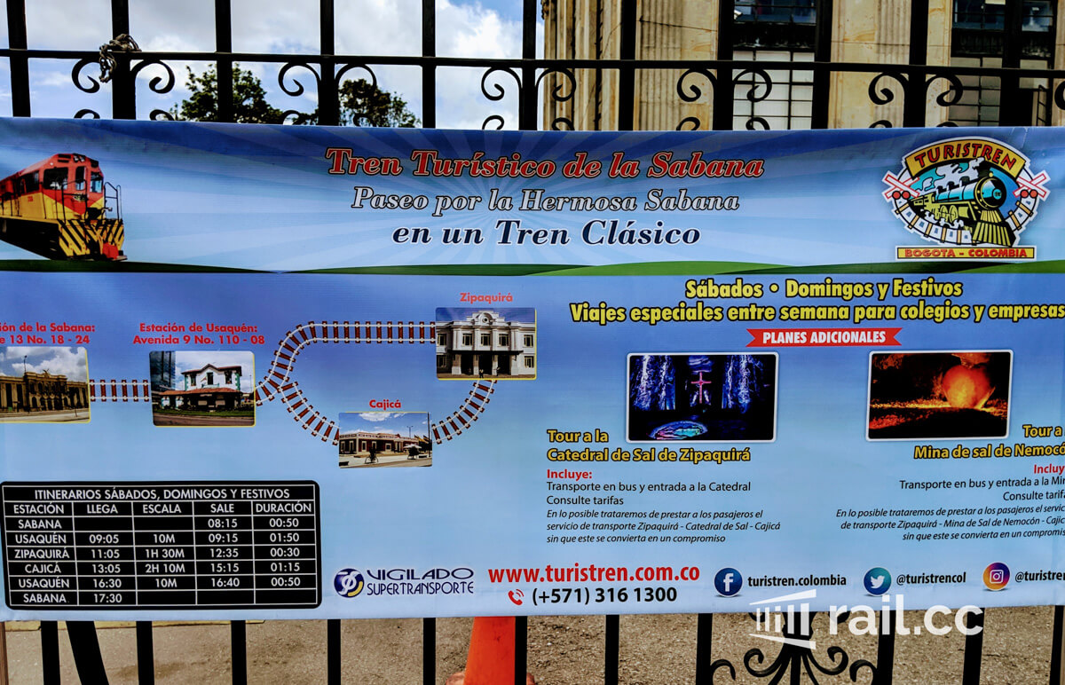Poster of the train times and route