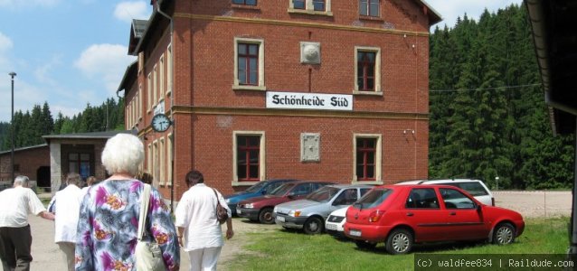 Bahnhof Schönheide Süd, hier verkehrt nur noch eine Museumsbahn
