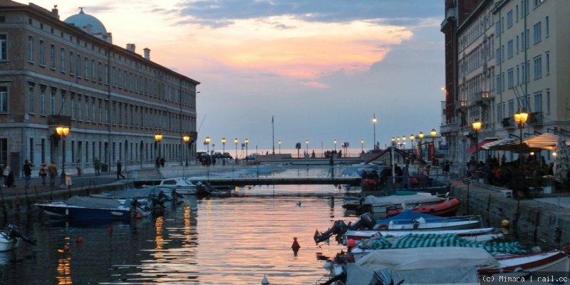 Evening scene in Trieste - view to the open sea