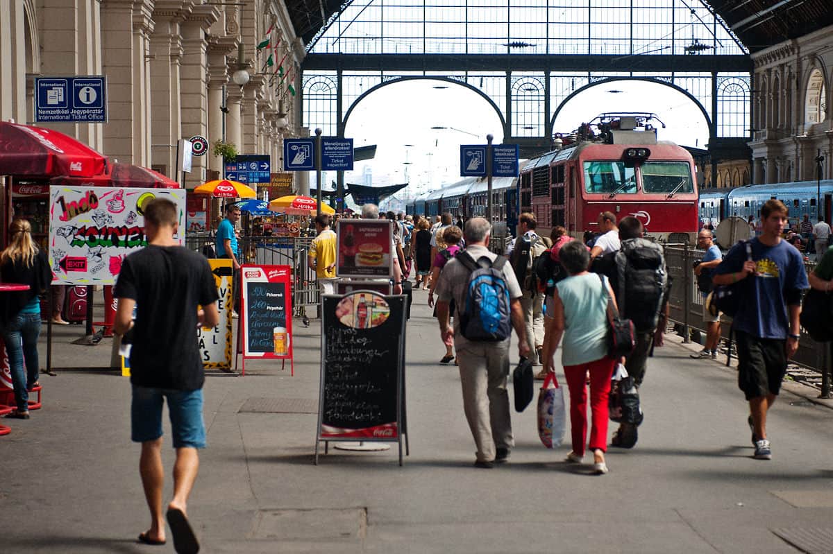 Always bustling with travellers: Budapest Keleti station.