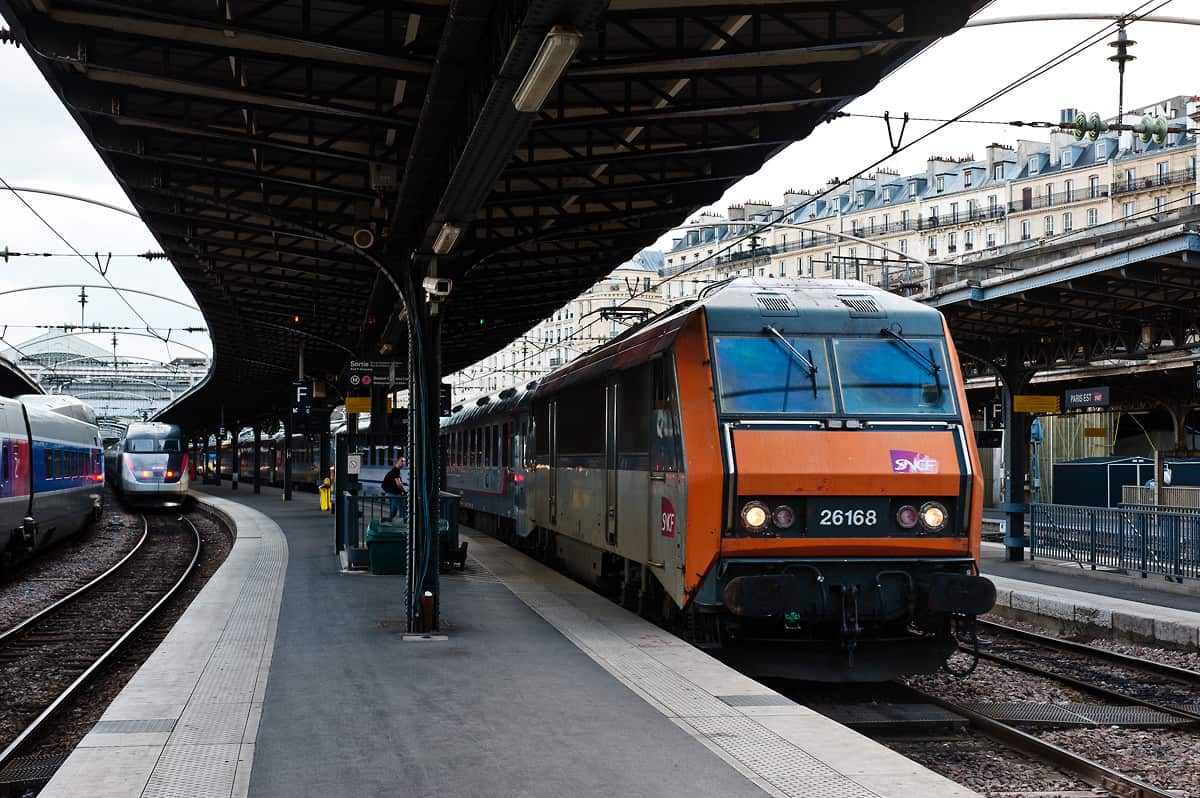 At Paris Est station. The Transeuopean Express is ready to return to Berlin and Moscow.