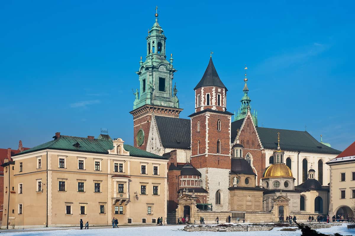 Wawel Cathedral inside the large complex on Wawel Hill.