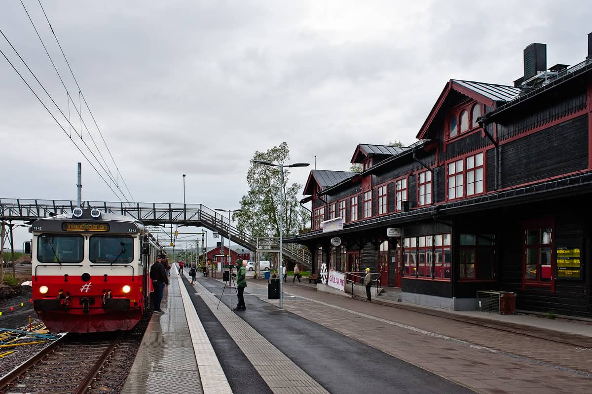 Rainy evening in Gällivare: the terminus of the line.