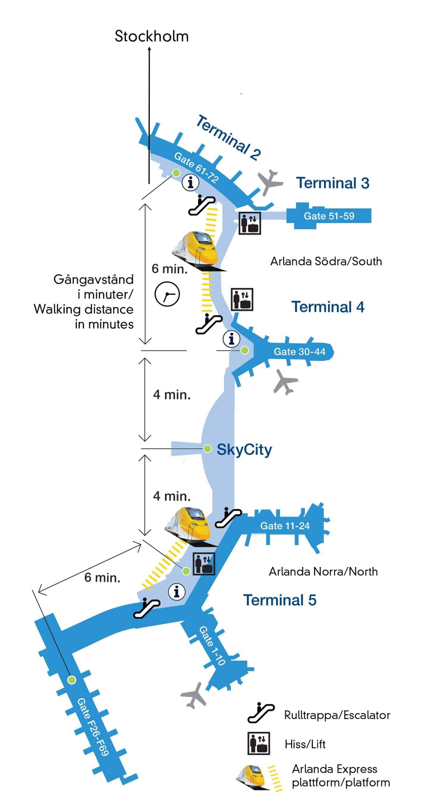 Arlanda Terminal map