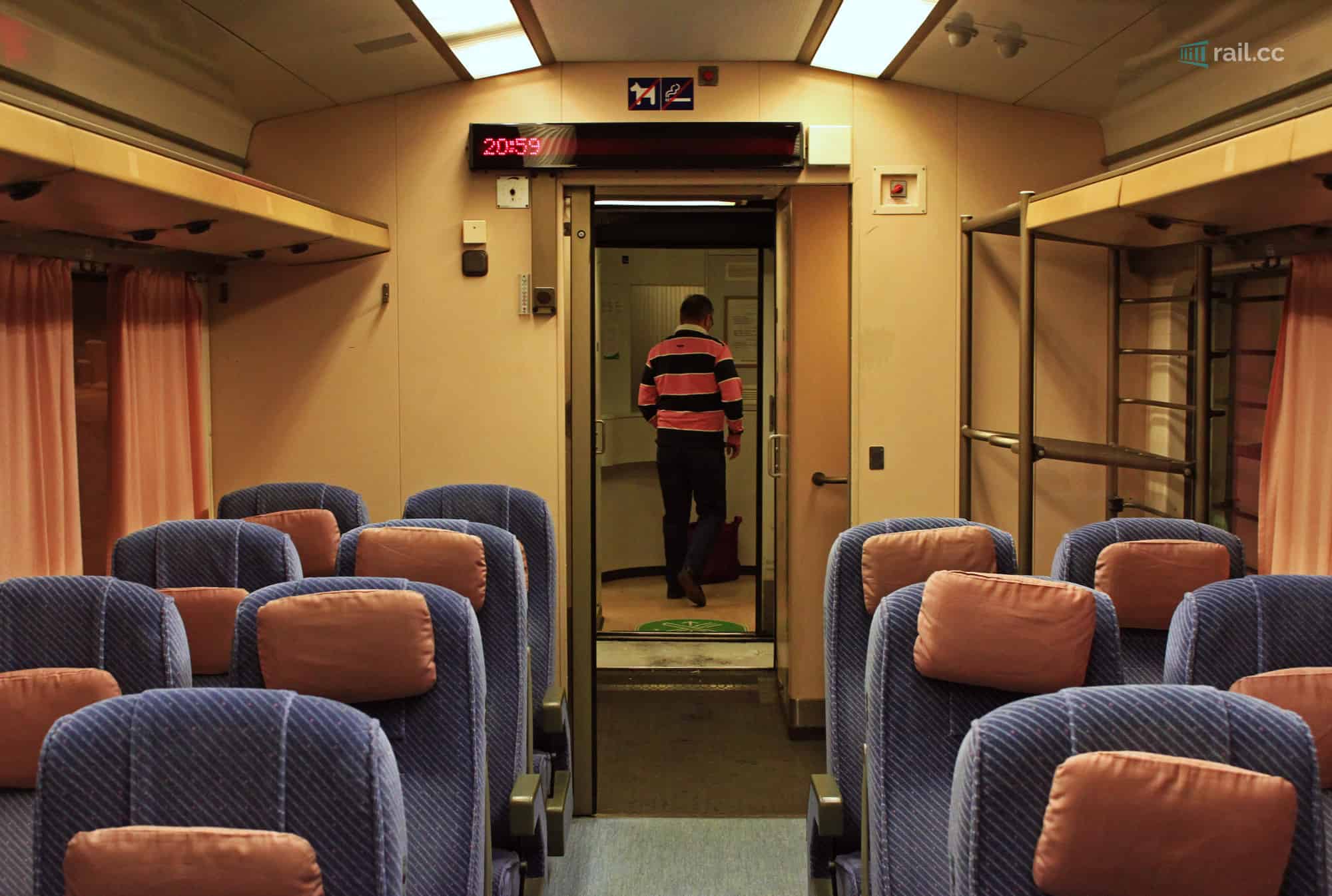 Seat car in VR night train in Finland